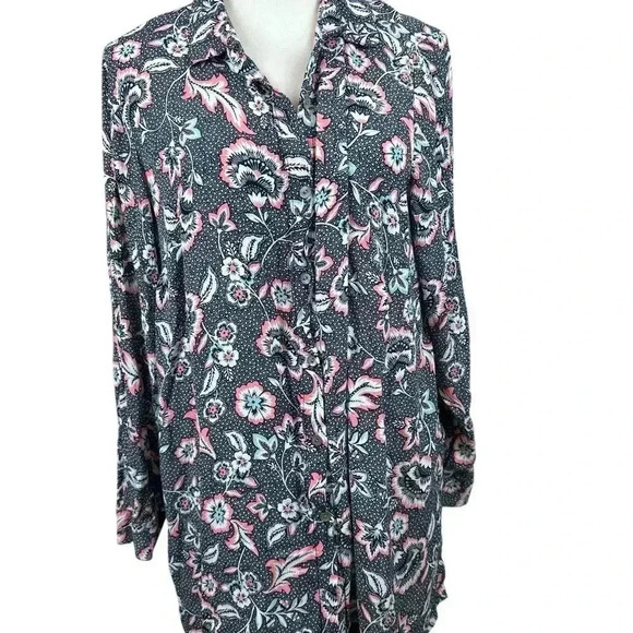 J. Jill paisley and floral print button front top size 1X - Picture 2 of 10